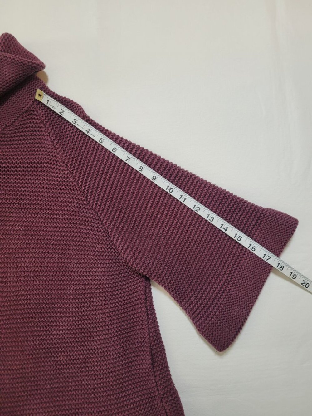 Apostrophe Burgundy Textured Knit Swing Cardigan Sweater 3/4 Sleeve XL Y2K - Picture 7 of 8
